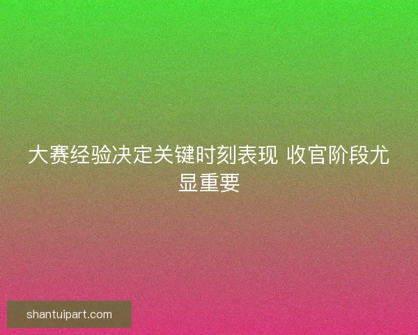 大赛经验决定关键时刻表现 收官阶段尤显重要