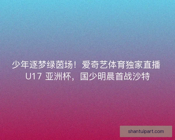 少年逐梦绿茵场！爱奇艺体育独家直播 U17 亚洲杯，国少明晨首战沙特